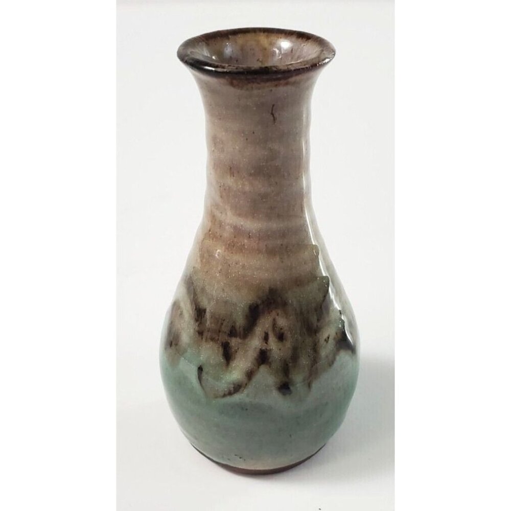 Studio Art Pottery Vase Ceramic 3 3/4"H x 2"W Back Stamped